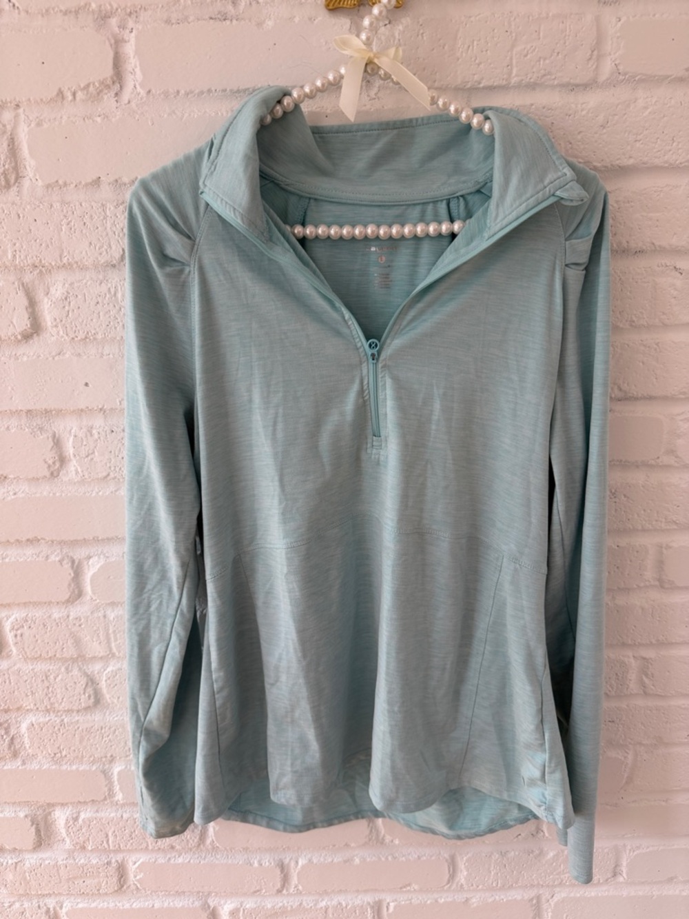 Layer 8 Mint Blue Half-Zip Performance Pullover